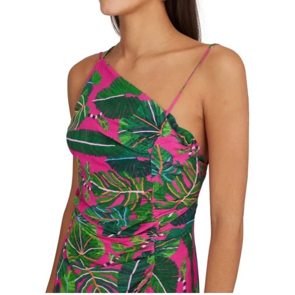 FARM RIO asymmetrical thin straps tropical inspired with front slit. - Picture 3 of 7